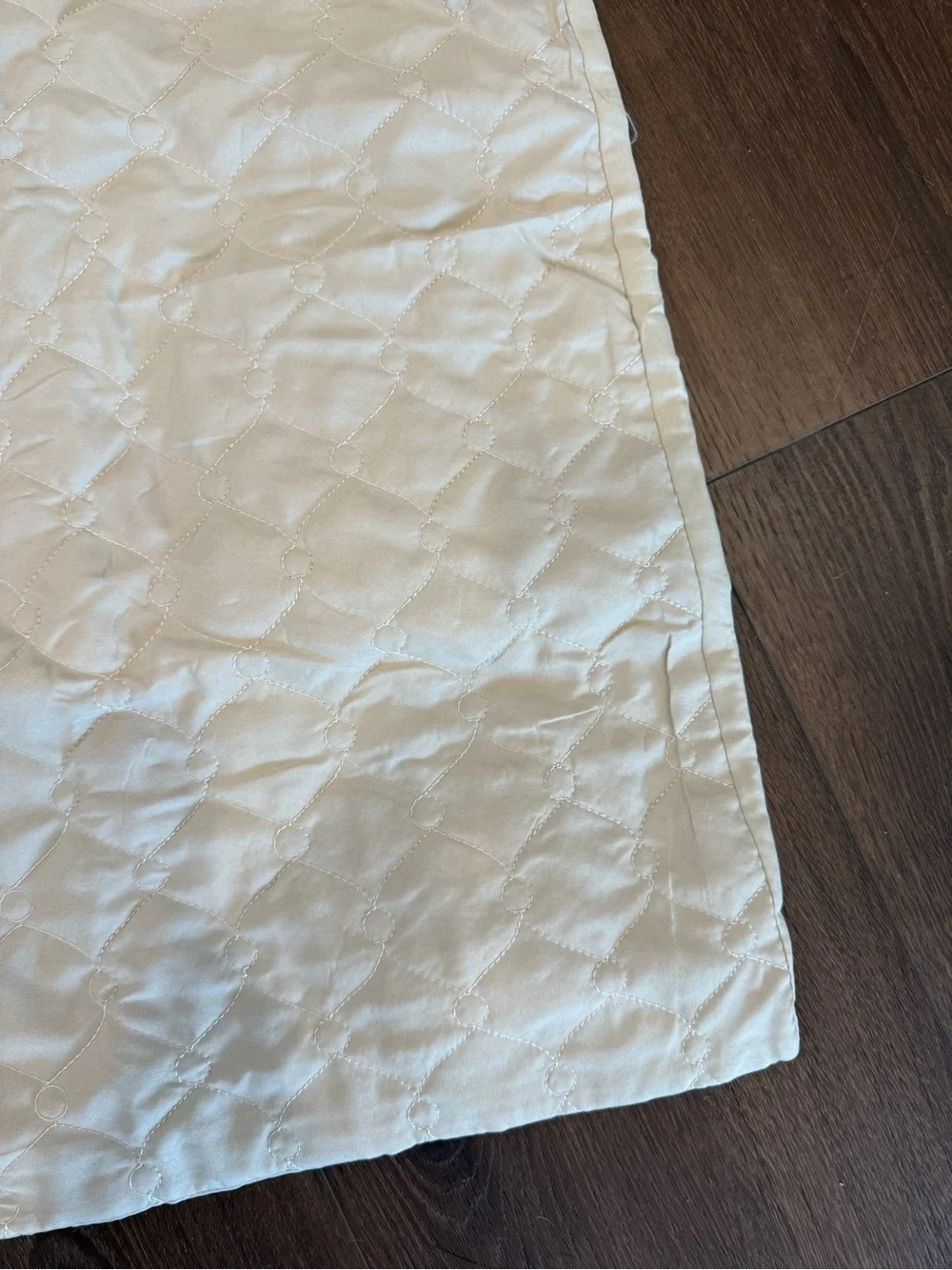 Cream Quilted Decorative Pillow Shams - Set of 2